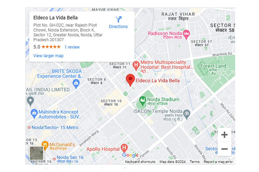 Eldeco Noida Extension location map
