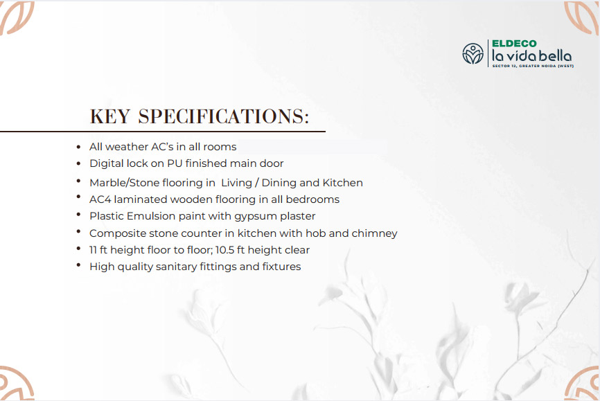 Eldeco Noida Extension Specification